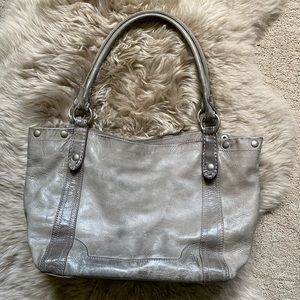 Frye gray leather melissa tote shoulder bag